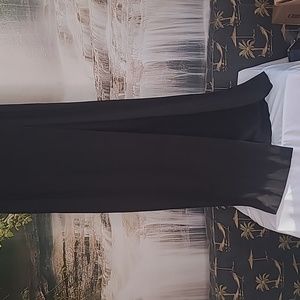 Nicole Bakti Womens Large sexy revealing side split black maxi skirt